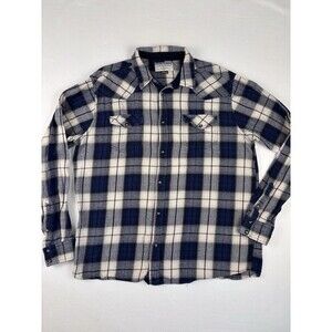 Cody James Men’s XL Blue Plaid Pearl Snap Western Flannel Shirt Cowboy